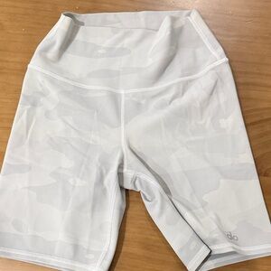 ALO Yoga White Camo Bike Shorts